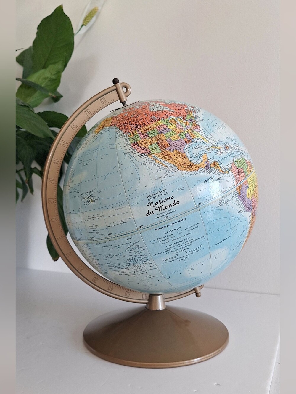 Globe of the Nations of the World Vintage 10"